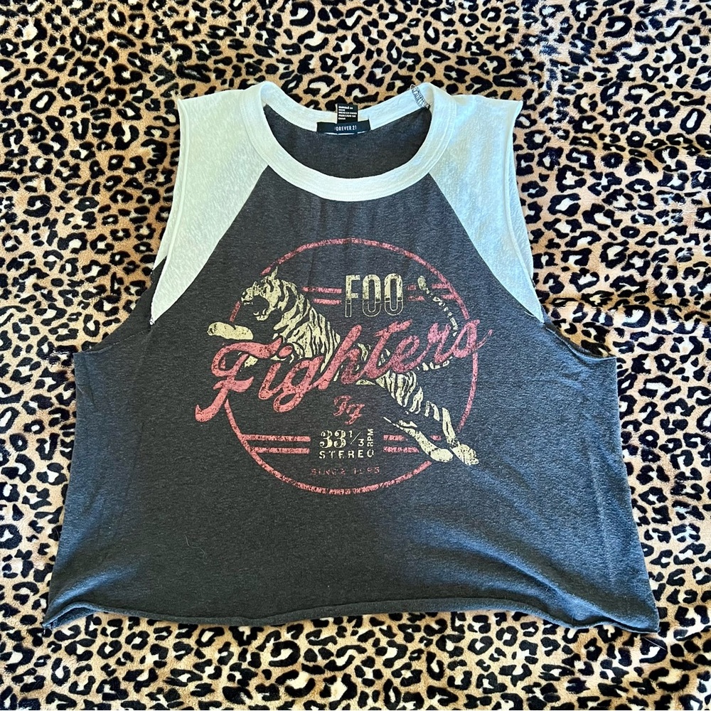 Forever 21 Foo Foofighters Raglan Tank Top Size Small